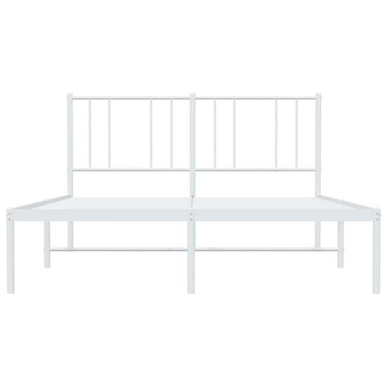 Devlin Metal King Size Bed With Headboard In White