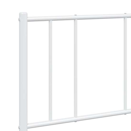 Devlin Metal King Size Bed With Headboard In White