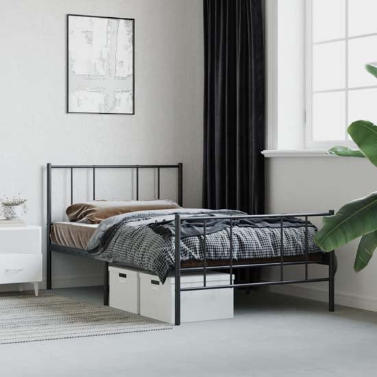 Product photograph of Devlin Metal Single Bed In Black from Furniture in Fashion