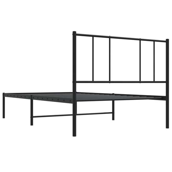 Devlin Metal Single Bed With Headboard In Black