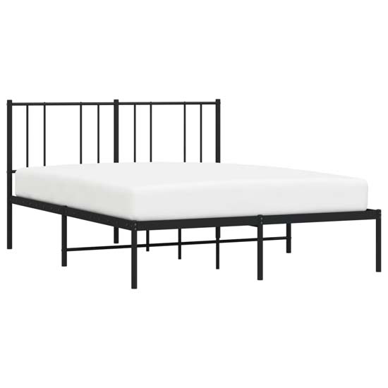Devlin Metal Small Double Bed With Headboard In Black