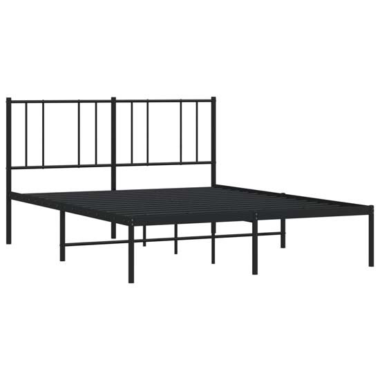 Devlin Metal Small Double Bed With Headboard In Black