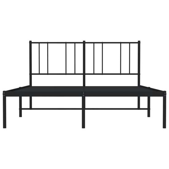 Devlin Metal Small Double Bed With Headboard In Black