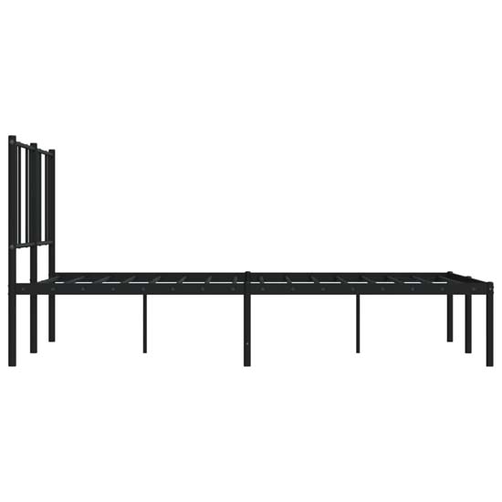 Devlin Metal Small Double Bed With Headboard In Black