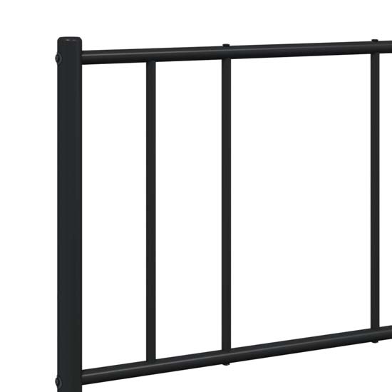 Devlin Metal Small Double Bed With Headboard In Black