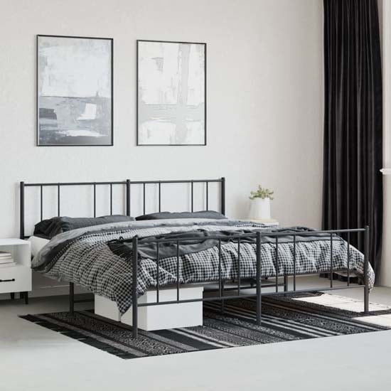 Product photograph of Devlin Metal Super King Size Bed In Black from Furniture in Fashion