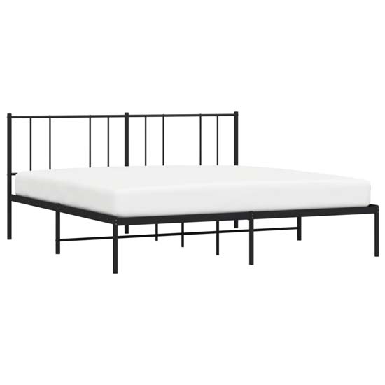 Devlin Metal Super King Size Bed With Headboard In Black