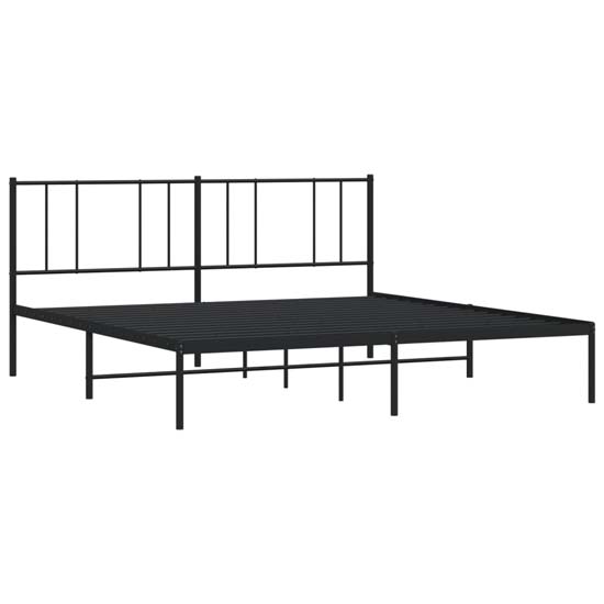 Devlin Metal Super King Size Bed With Headboard In Black