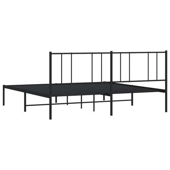 Devlin Metal Super King Size Bed With Headboard In Black