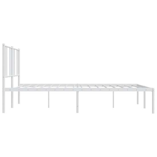 Devlin Metal Super King Size Bed With Headboard In White