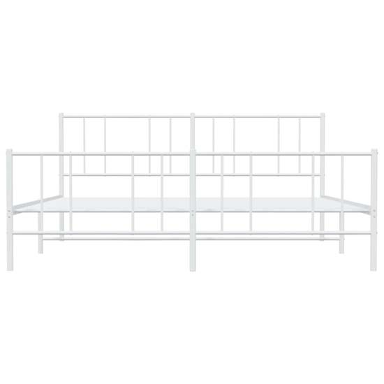 Devlin Metal Super King Size Bed In White