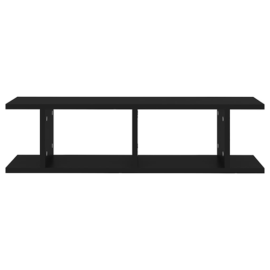 Devlin Set Of 2 Wooden Wall Shelf In Black