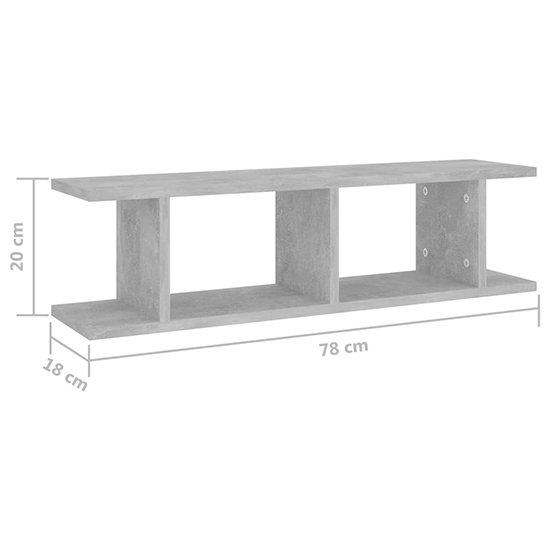 Devlin Set Of 2 Wooden Wall Shelf In Concrete Effect