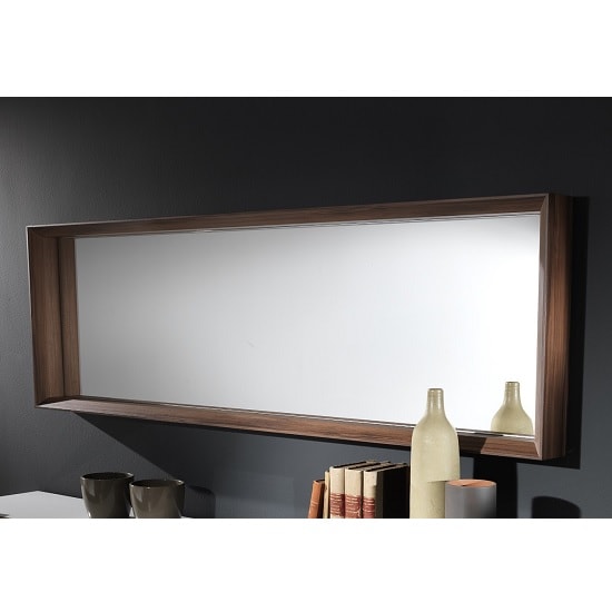 Photo of Devon contemporary wooden rectangular wall mirror