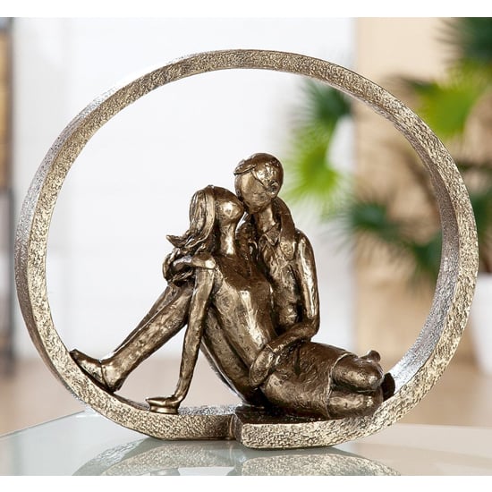 Read more about Devotion polyresin lovers sculpture in brown