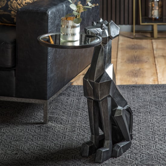 Photo of Dexmen glass top dog side table in black