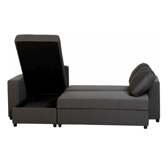 Dagmar Corner Sofa Bed In Dark Grey Fabric With Storage_4