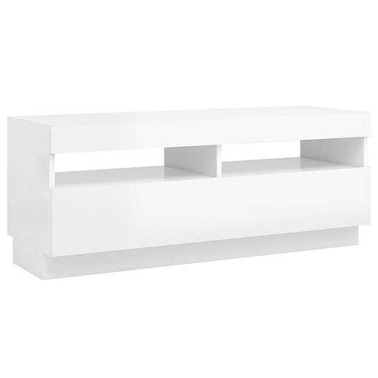 Dezso High Gloss TV Stand In White With LED Lights_7