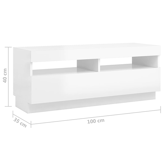 Dezso High Gloss TV Stand In White With LED Lights_9