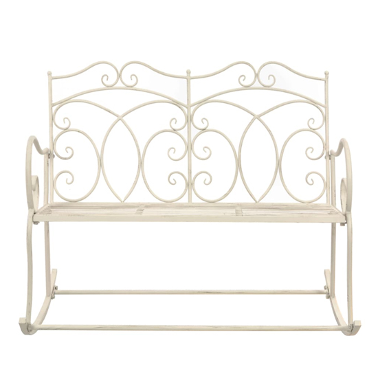 Dhuni Outdoor Cast Aluminium Seating Bench In Antique White