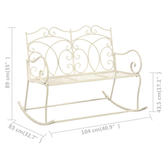 Dhuni Outdoor Cast Aluminium Seating Bench In Antique White