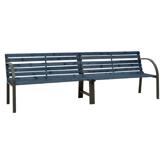 Product photograph of Dhuni Twin Wooden Garden Seating Bench In Grey from Furniture in Fashion