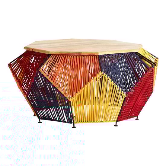 Read more about Diadem octagonal wooden coffee table with multicolor frame