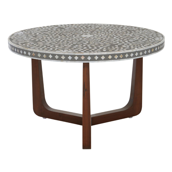 Diadem Round Wooden Coffee Table With Brown Legs