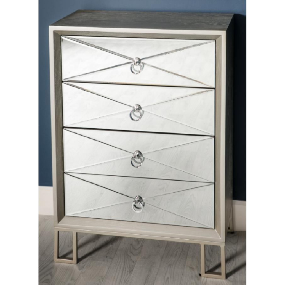 Read more about Diama metal chest of 4 drawers in champagne