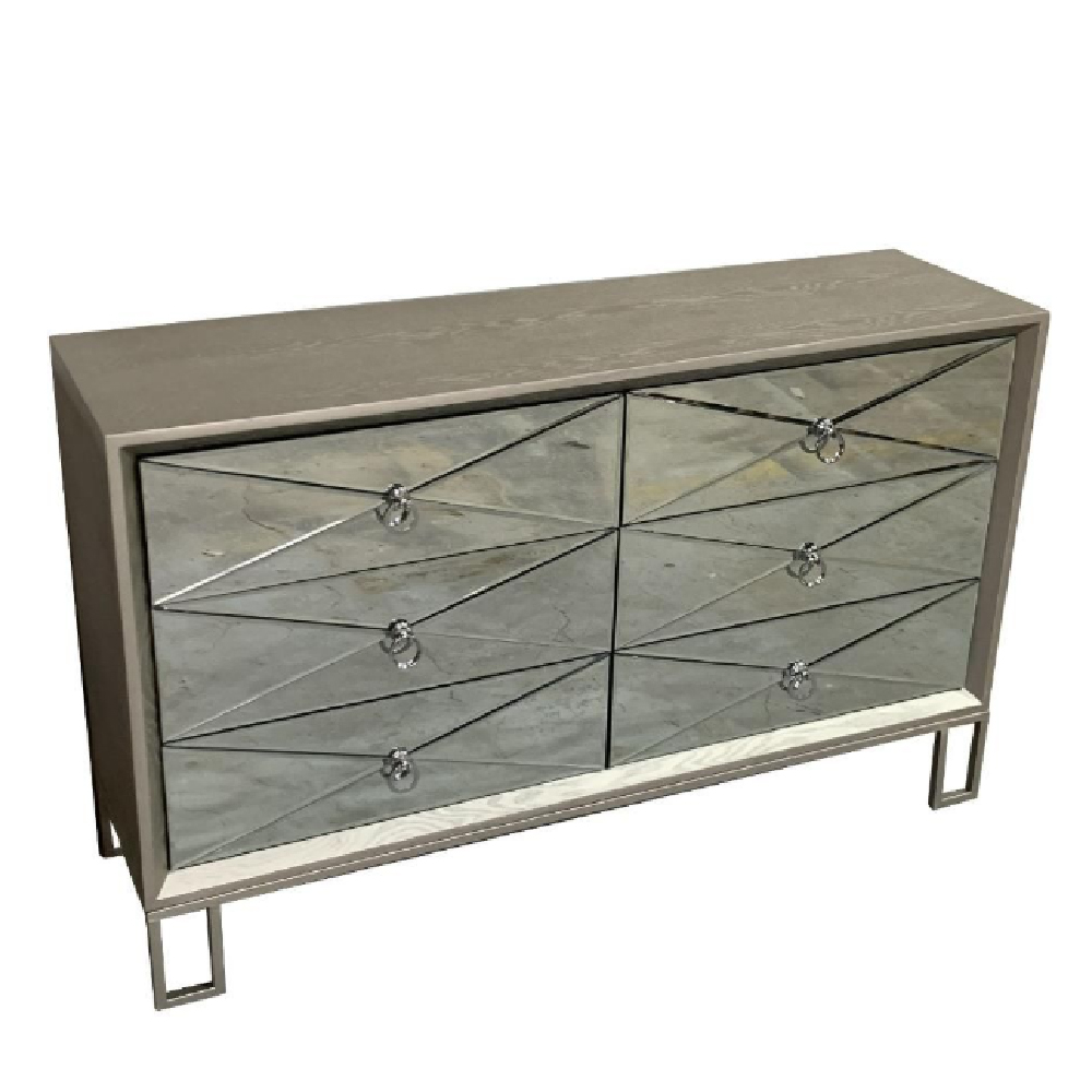 Read more about Diama metal chest of 6 drawers in champagne