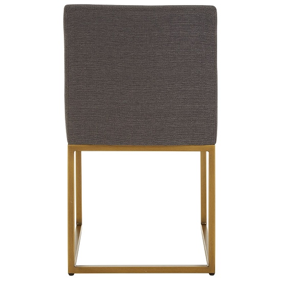 Chalawan Brass Base Dining Chair With Grey Top in Pair  _4