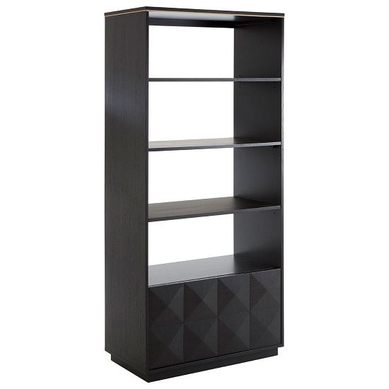 Chalawan Rubberwood Shelf Unit In Black      