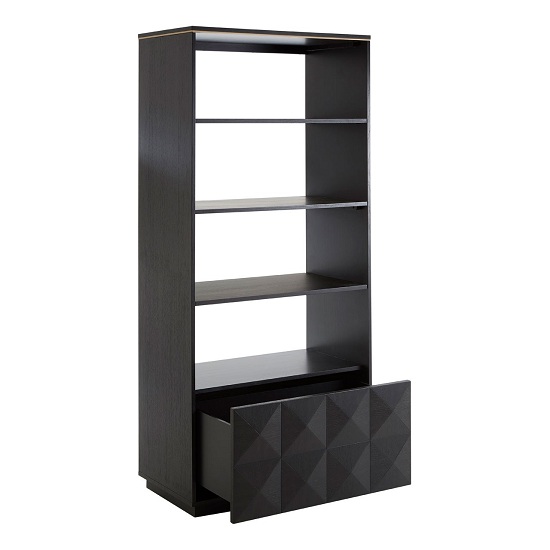 Diamond Rubberwood Shelf Unit In Black FiF