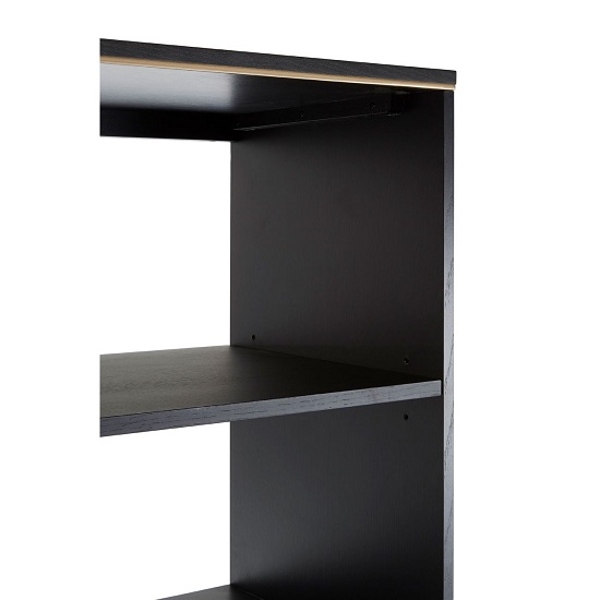 Chalawan Rubberwood Shelf Unit In Black      