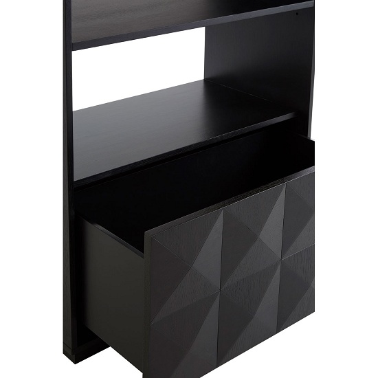 Chalawan Rubberwood Shelf Unit In Black      