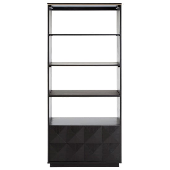 Photo of Chalawan rubberwood shelf unit in black