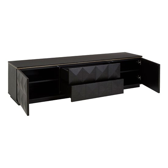 Diamond Rubberwood TV Stand In Black With Two Doors Sale