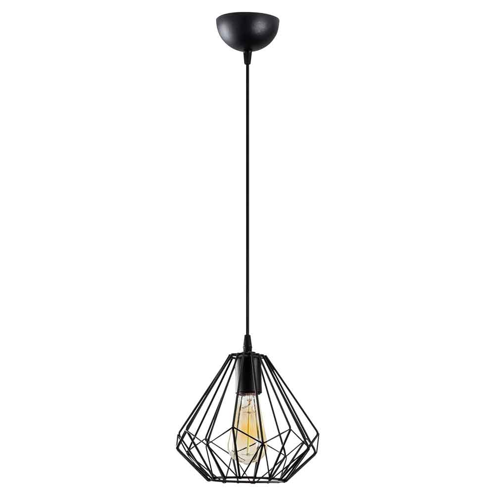 Diamond Small Metal Ceiling Pendant Light in Black