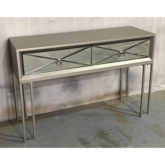 Photo of Diama wooden console table in vintage champagne