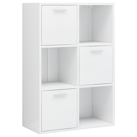 Diara High Gloss Storage 3 Doors 3 Shelves In White Furniture