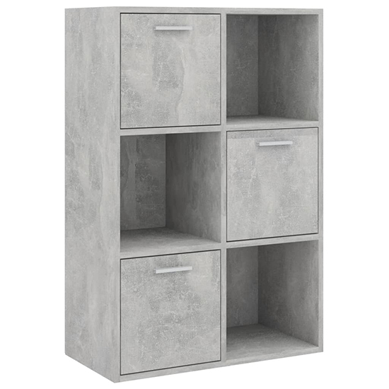 Diara Wooden Storage Cabinet 3 Door 3 Shelve In Concrete Effect