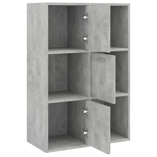 Diara Wooden Storage Cabinet 3 Door 3 Shelve In Concrete Effect