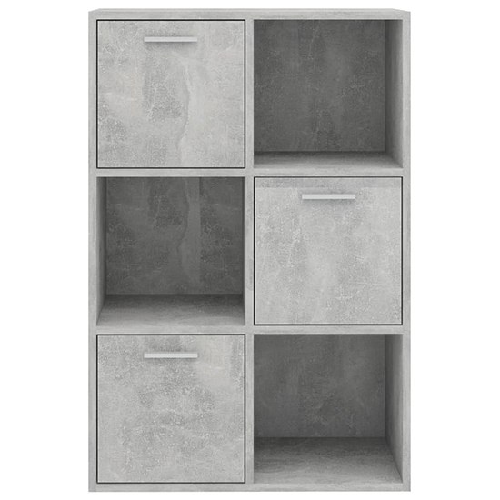 Diara Wooden Storage Cabinet 3 Door 3 Shelve In Concrete Effect