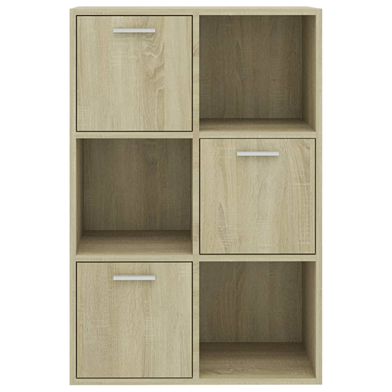 Diara Wooden Storage Cabinet 3 Doors 3 Shelves In Sonoma Oak