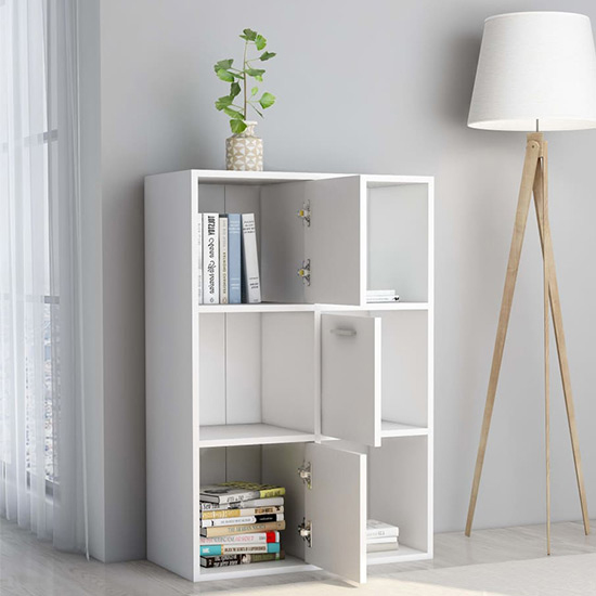 Diara Wooden Storage Cabinet 3 Doors 3 Shelves In White