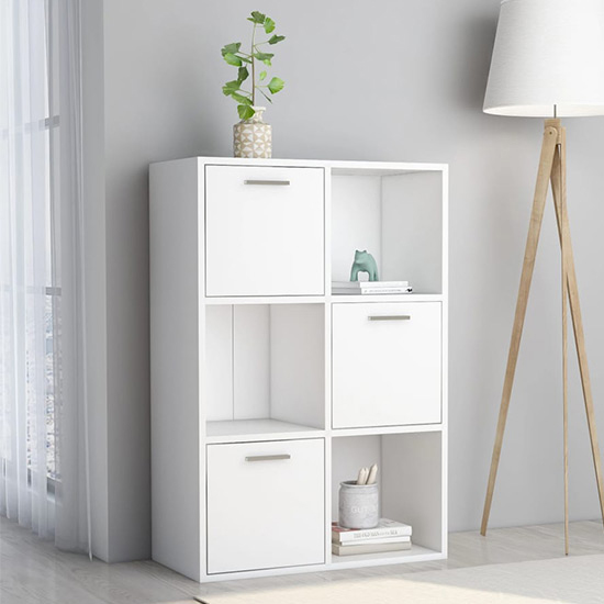 Diara High Gloss Storage Cabinet 3 Doors 3 Shelves In White | Furniture ...