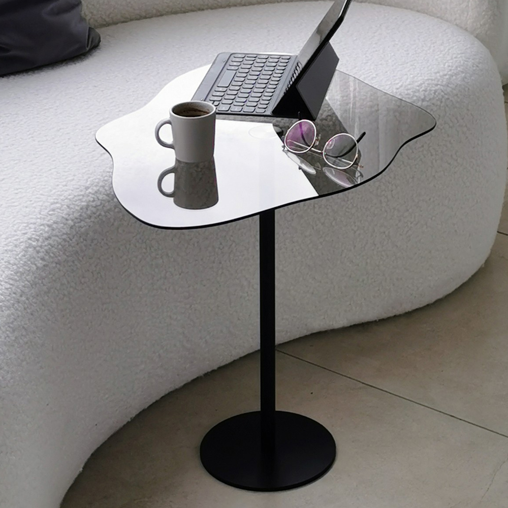 Diaro Glass Top Coffee Table With Black Metal Frame