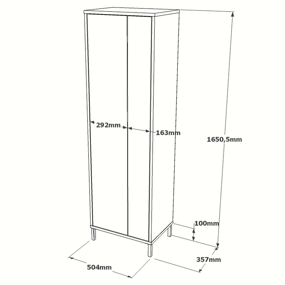 Diavo Wooden Hallway Cabinet With 2 Doors In Walnut And White