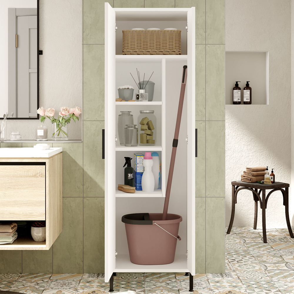 Diavo Wooden Hallway Cabinet With 2 Doors In White