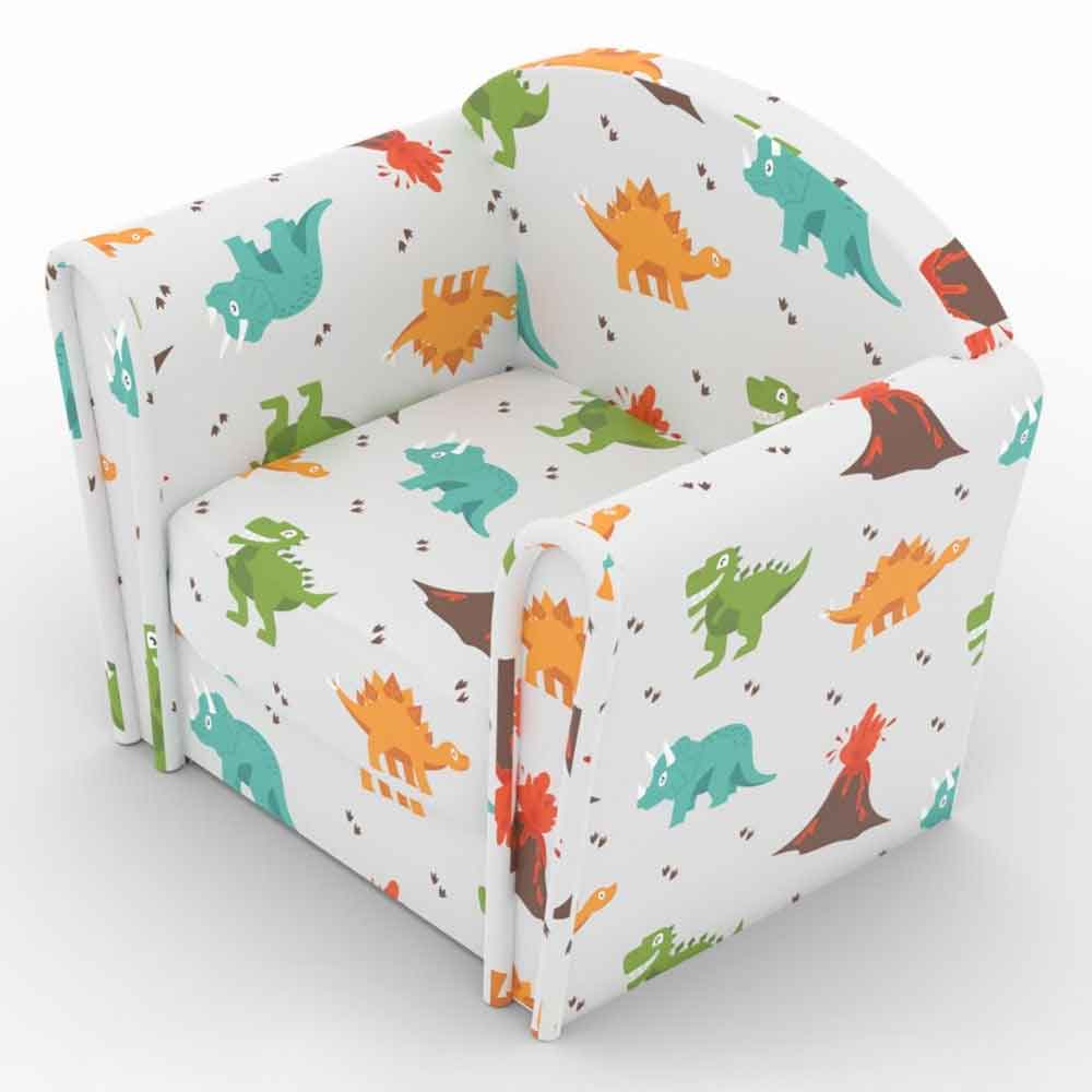 Dickson Polyester Kids Armchair In Dinosaur Grey